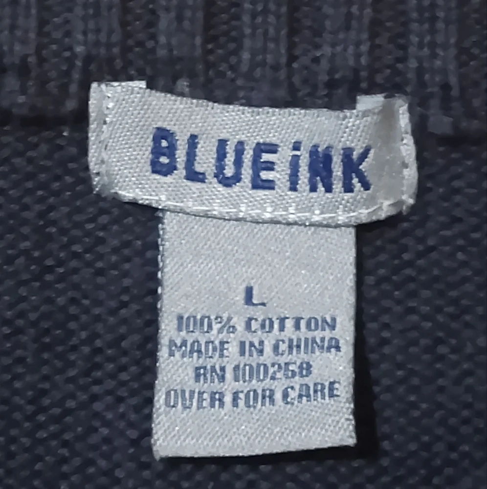 Blueink Men's Cotton Blue Argyle Crewneck Sweater - Picture 2 of 5